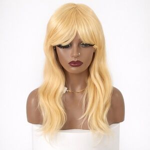 Golden Blonde straight human Hair Wig